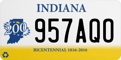 IN license plate 957AQO