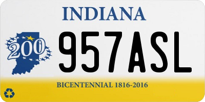 IN license plate 957ASL