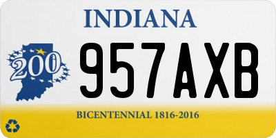 IN license plate 957AXB