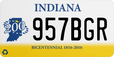 IN license plate 957BGR