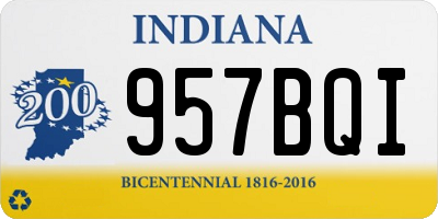 IN license plate 957BQI