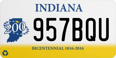 IN license plate 957BQU