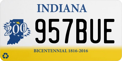 IN license plate 957BUE