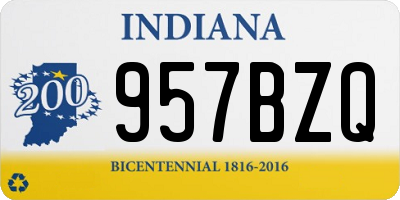 IN license plate 957BZQ