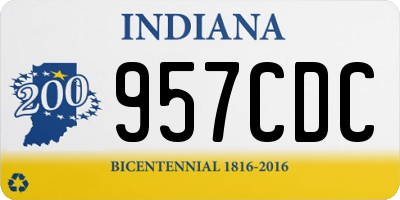 IN license plate 957CDC
