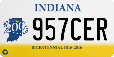 IN license plate 957CER