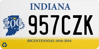 IN license plate 957CZK