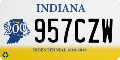 IN license plate 957CZW