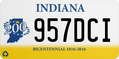 IN license plate 957DCI