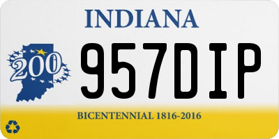 IN license plate 957DIP