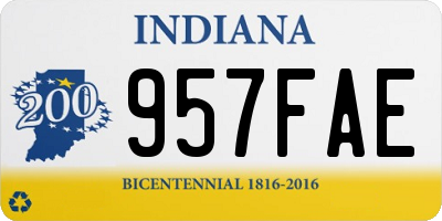 IN license plate 957FAE