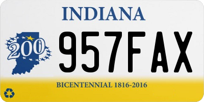 IN license plate 957FAX