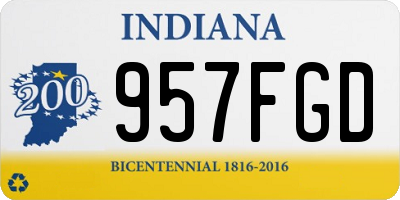 IN license plate 957FGD