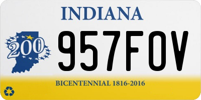 IN license plate 957FOV