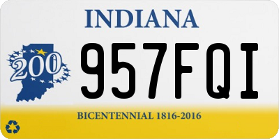 IN license plate 957FQI