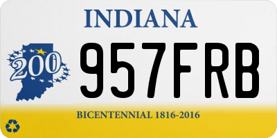 IN license plate 957FRB