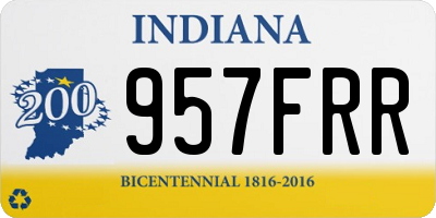 IN license plate 957FRR