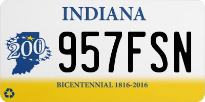 IN license plate 957FSN
