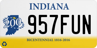 IN license plate 957FUN