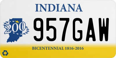 IN license plate 957GAW
