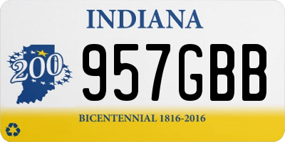 IN license plate 957GBB