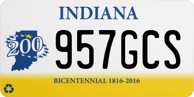 IN license plate 957GCS