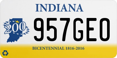 IN license plate 957GEO