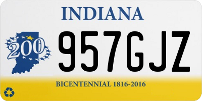 IN license plate 957GJZ