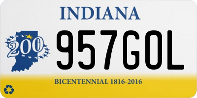 IN license plate 957GOL