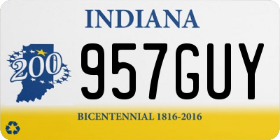 IN license plate 957GUY