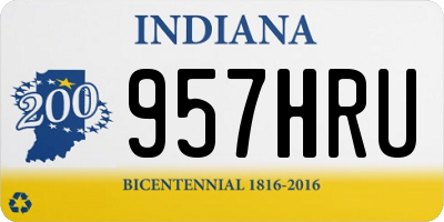IN license plate 957HRU