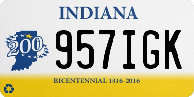 IN license plate 957IGK