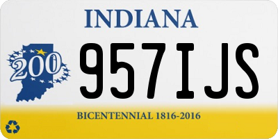 IN license plate 957IJS