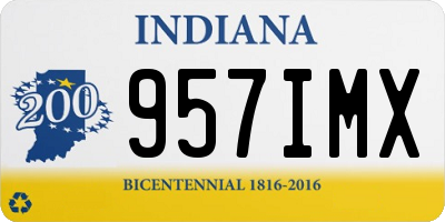 IN license plate 957IMX