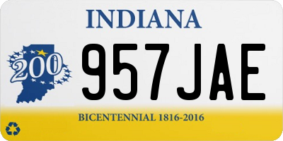 IN license plate 957JAE