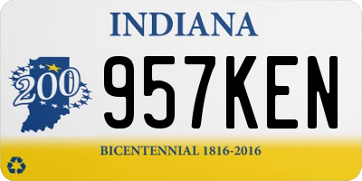 IN license plate 957KEN
