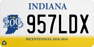 IN license plate 957LDX