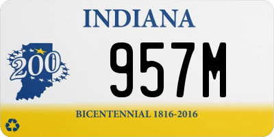 IN license plate 957M