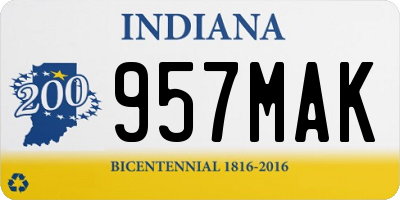 IN license plate 957MAK