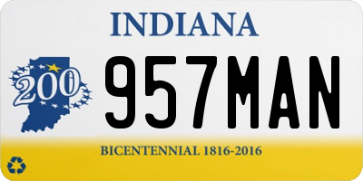 IN license plate 957MAN