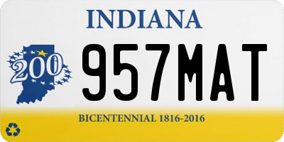IN license plate 957MAT