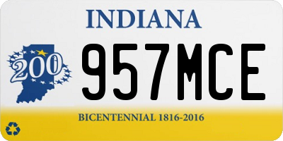 IN license plate 957MCE
