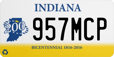 IN license plate 957MCP