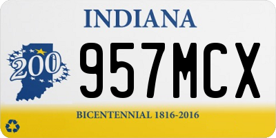IN license plate 957MCX