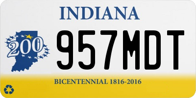 IN license plate 957MDT