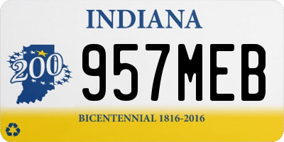 IN license plate 957MEB
