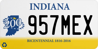 IN license plate 957MEX
