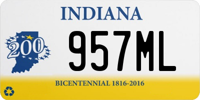 IN license plate 957ML