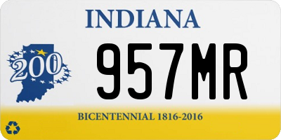 IN license plate 957MR