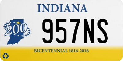 IN license plate 957NS
